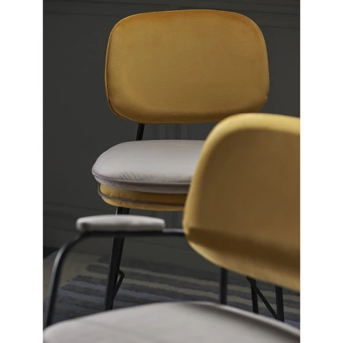 Стул pea, велюр, желтый/бежевый