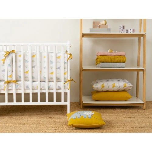 Простыня на резинке из сатина с принтом dinosauria world из коллекции tiny world, 90х200х28 см