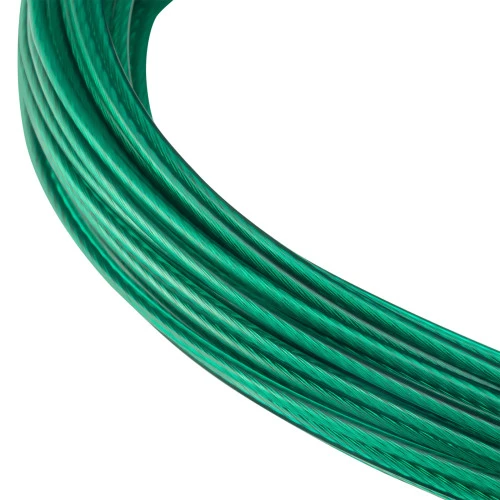 Трос металлополимерный зеленый ПР-2.0, толщина 2.0 мм, моток 20 метров Сибртех