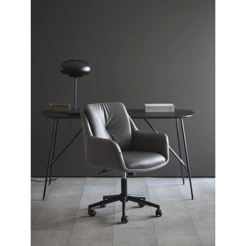 Стул на колесиках allar, экокожа, рогожка, серый