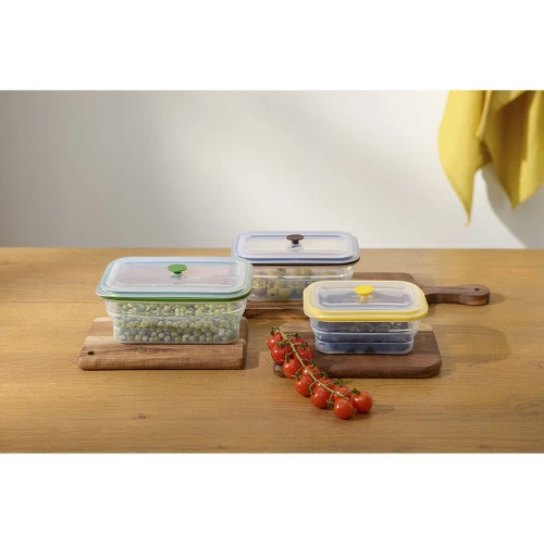 Контейнер для переноски и хранения силиконовый прямоугольный складной silikobox, 1,2 л, зеленый