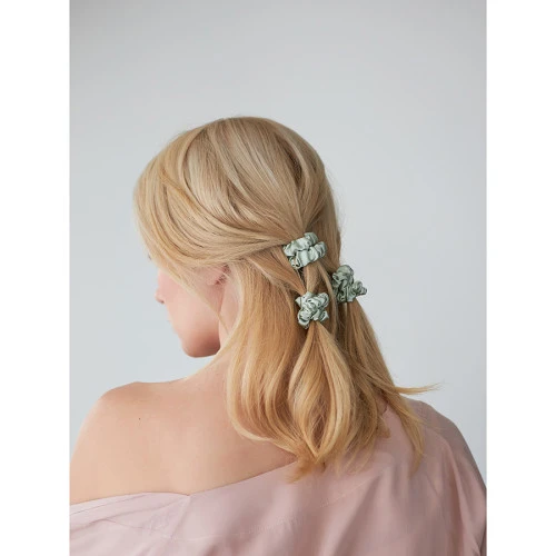 Набор из 4 шелковых резинок для волос мятного цвета из коллекции essential