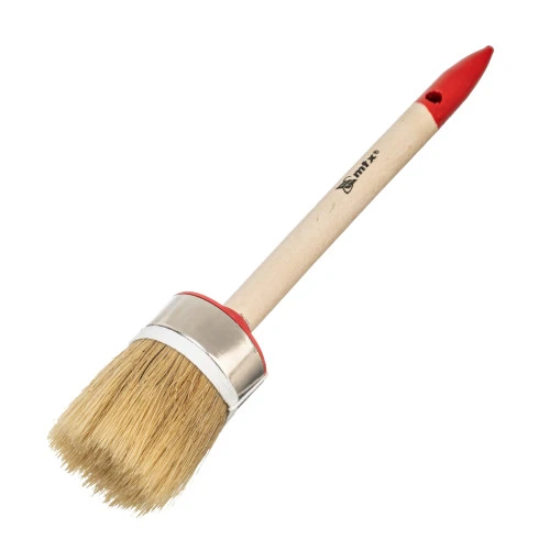 Кисть круглая, Профи №12 (45 мм) натуральная щетина, деревянная ручка MTX