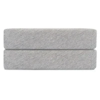 Простыня на резинке из хлопкового трикотажа серого цвета из коллекции essential, 180х200х30 см