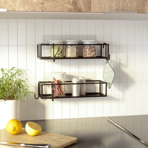 Набор из 2-х полок для ванной cubiko, черные