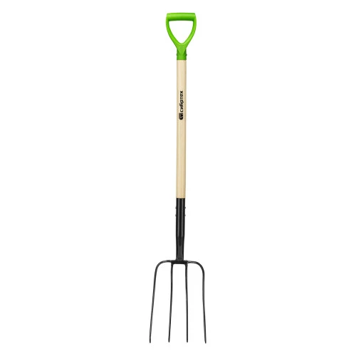 Вилы 4-рогие, сенные, кованые, 210х340х1260 мм, деревянный лакированный черенок Сибртех