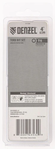 Бита T15x100 мм, 5 шт. Denzel