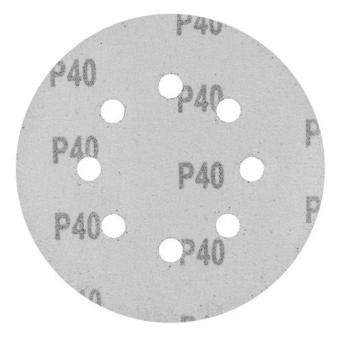 Круг абразивный на ворсовой подложке под "липучку", перфорированный, P 40, 125 мм, 5 шт Сибртех