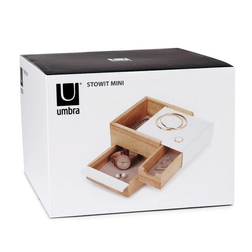 Шкатулка stowit mini, белая/дерево