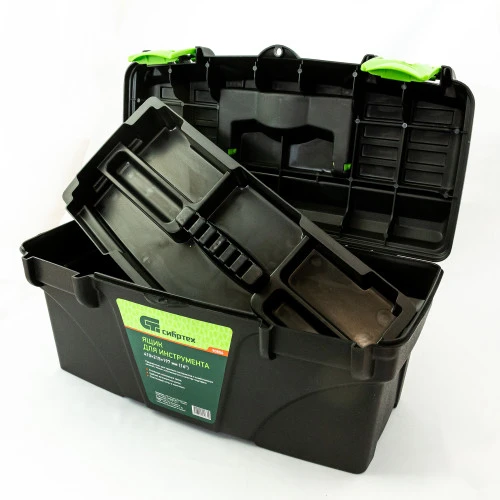 Ящик для инструмента, 410 х 215 х 197 мм, 16", пластик Сибртех