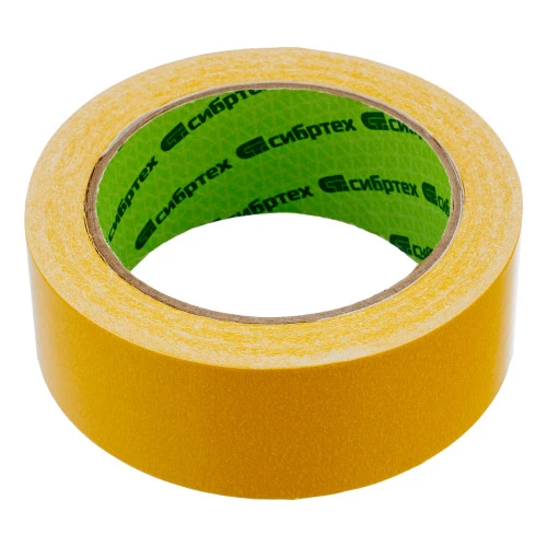 Лента клейкая двусторонняя, 38 мм х 25 м, на полипропиленовой основе Сибртех