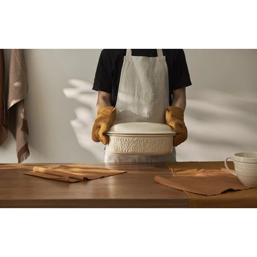 Прихватка-варежка из хлопка цвета карри из коллекции essential, 33х17,5 см