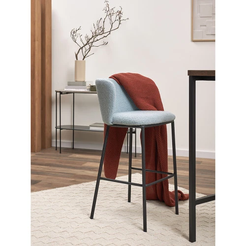 Стул барный foggy, букле, голубая пудра