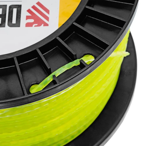 Леска для триммера зубчатый квадрат, 2,4мм х 172м, на DIN катушке FLEX CORD Denzel