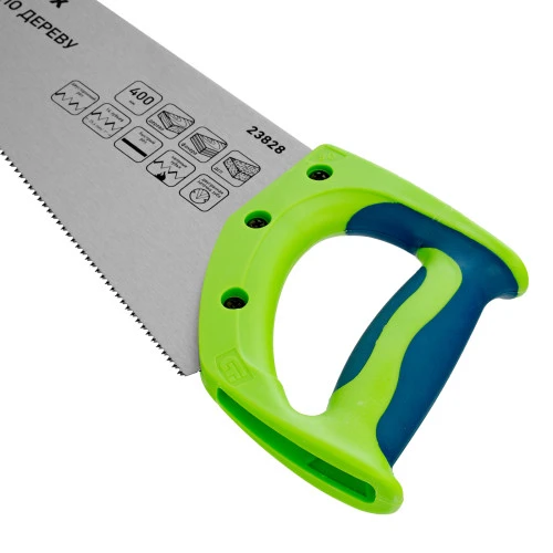 Ножовка по дереву"Зубец" для точных пильных работ, 400 мм, каленый зуб 2D, 14 TPI, двухкомпонентная рукоятка Сибртех