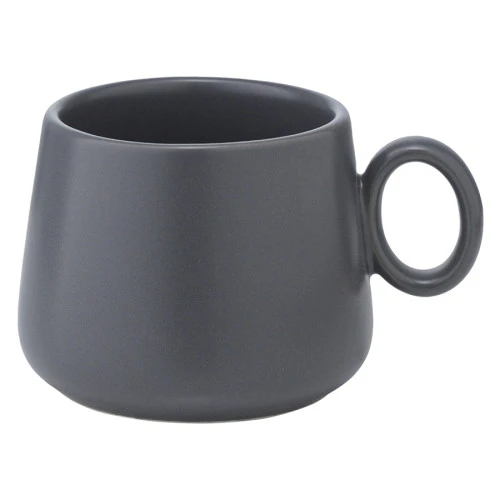 Набор из двух чашек с блюдцами темно-серого цвета из коллекции essential, 120 мл