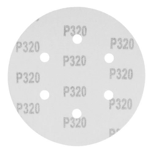 Круг абразивный на ворсовой подложке под "липучку", перфорированный, P 320, 150 мм, 5 шт Matrix