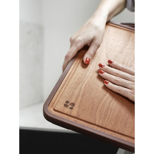 Доска разделочная двусторонняя из пшеничного волокна и черного дерева arlett, 44,5х30,5 см, сливовая