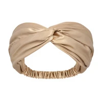 Повязка для волос из натурального шелка бежевого цвета из коллекции essential