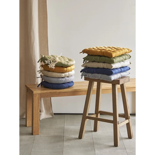 Подушка на стул из хлопка темно-синего цвета из коллекции essential, 40х40 см