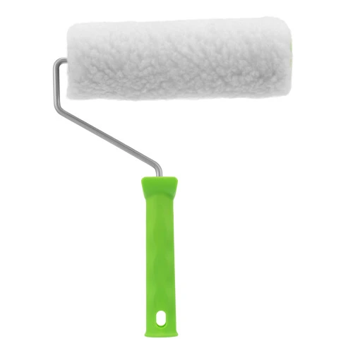 Валик с натуральным мехом, с ручкой, 200 мм, ворс 12 мм, D 48 мм, D ручки 6 мм, Сибртех