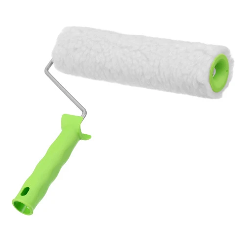 Валик с натуральным мехом, с ручкой, 250 мм, ворс 12 мм, D 48 мм, D ручки 6 мм, Сибртех