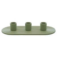 Подсвечник для 3 свечей из каменной керамики оливкового цвета из коллекции essential