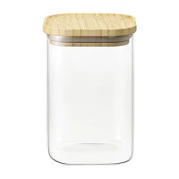 Банка для хранения квадратная glass bamboo, 1,1 л