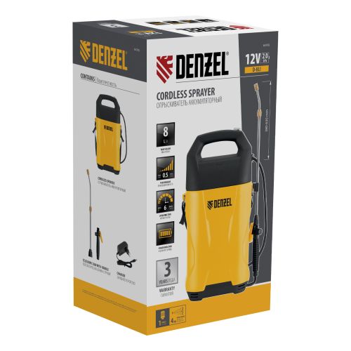 Опрыскиватель аккумуляторный D-8LI, 8 л, 12 В, 2 Ач Denzel