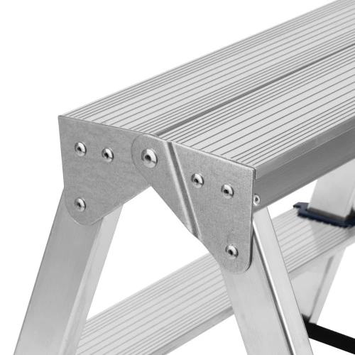 Стремянка двусторонняя 2 ступени, алюминиевая, Сибртех