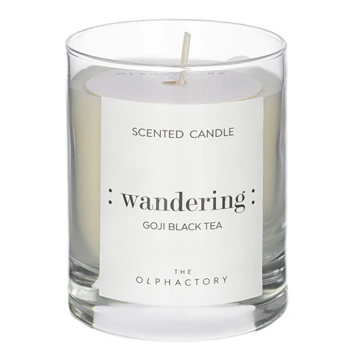 Свеча ароматическая the olphactory, wandering black, goji black tea (новая), 40 ч