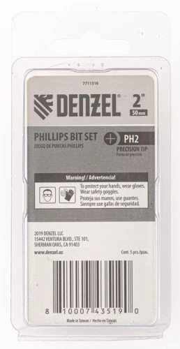 Набор бит, PH2x50, 5 шт. Denzel
