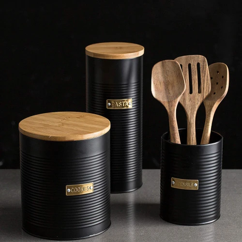 Емкость для хранения пасты otto черная 2 л