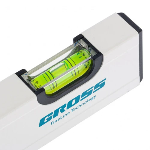 Уровень алюминиевый, 200 мм, фрезерованный, 2 глазка, магнитный Gross