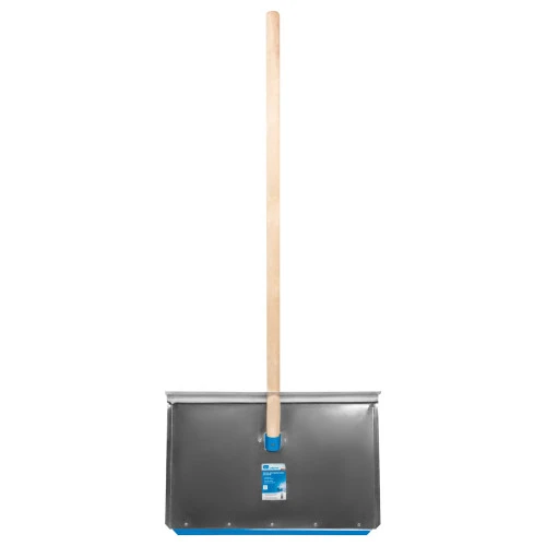 Лопата для уборки снега тротуарная, алюминиевая, 600 х 400 х 1420, деревянный черенок, Сибртех