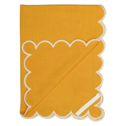 Набор кухонных полотенец с контрастным кантом горчичного цвета из коллекции trendy ruffles, 50х70 см