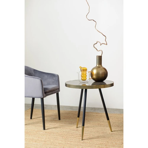 Столик hedda, D55 см, черный/матовое золото