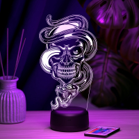 3D светильник  Светильник "Череп и змея"