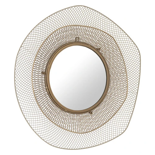 Зеркало настенное vinger, D79 см, бежевое/золотое