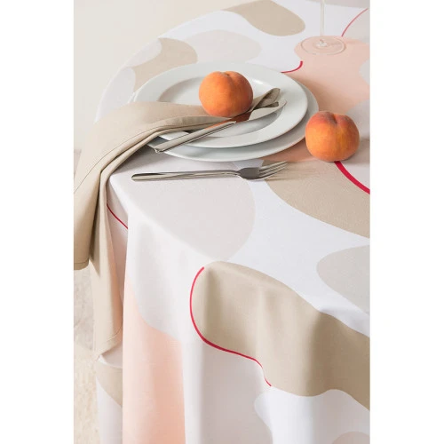 Скатерть из хлопка бежевого цвета с авторским принтом из коллекции freak fruit, 170х250 см