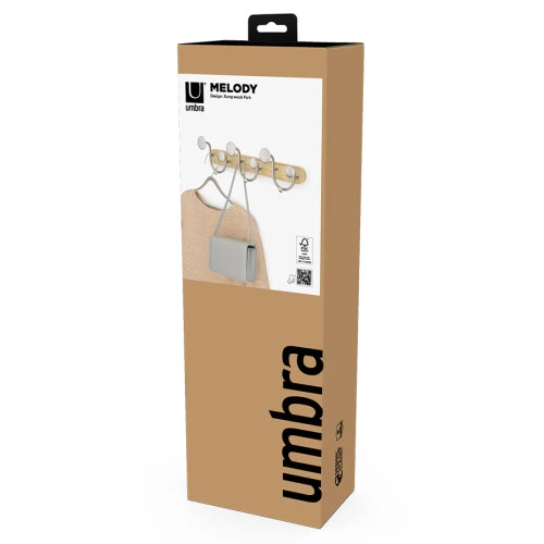 Вешалка настенная melody, натуральное дерево/никель