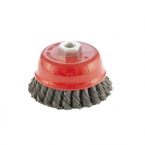 Щетка для УШМ, 100 мм, М14, "чашка", двухрядная, крученая проволока 0.8 мм Matrix