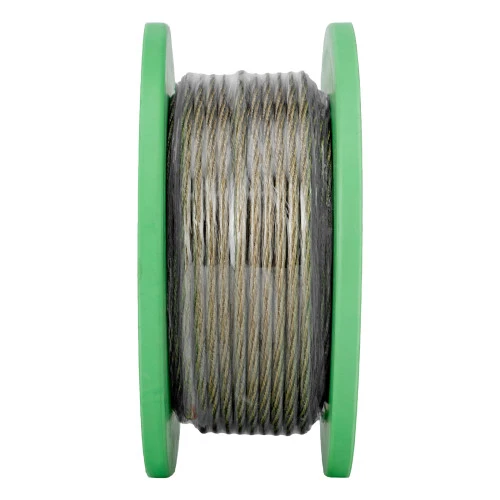 Трос металлополимерный прозрачный ПР-5.0, толщина 4.0 мм, катушка 50 метров Сибртех