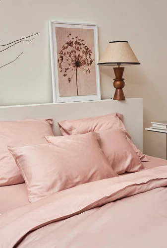 Набор наволочек из премиального сатина цвета пыльной розы из коллекции essential, 70х70 см