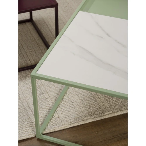Столик журнальный mayen, 110х50 см, белый/зеленый