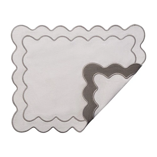 Салфетка под приборы с контрастным кантом серого цвета из коллекции trendy ruffles, 35х45 см