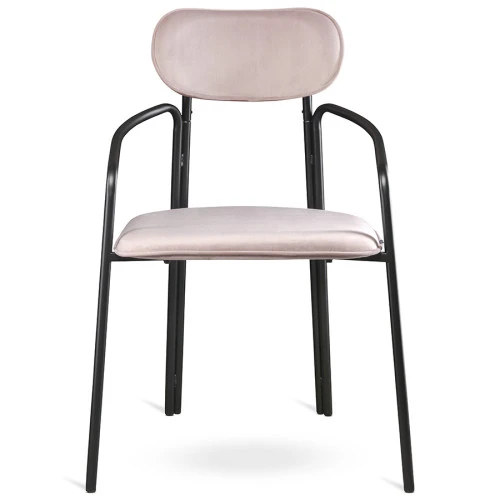 Набор из 2 стульев ror, round, велюр, черный/розовый