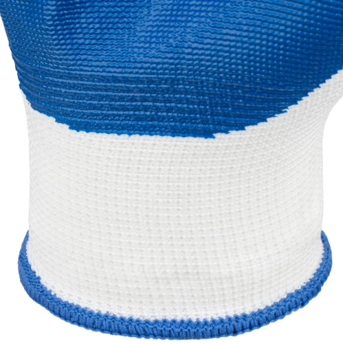 Перчатки полиэфирные с синим нитрильным покрытием, размер 9, 13 класс вязки Сибртех