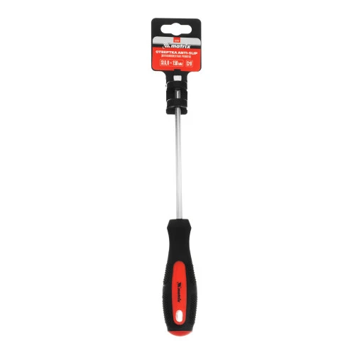 Отвертка Anti-Slip, SL6 х 150 мм, CrV, двухкомпонентная рукоятка Matrix