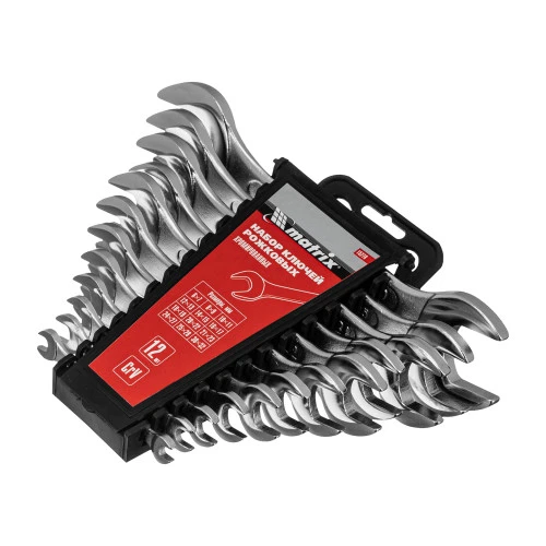 Набор ключей рожковых, 6 х 32 мм, 12 шт., CrV, хромированные Matrix